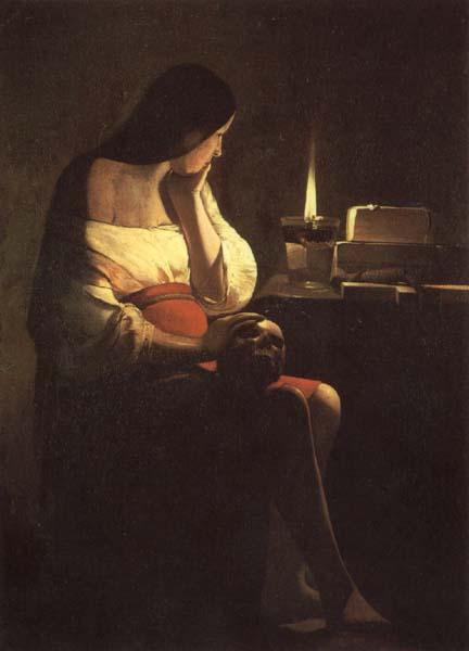 LA TOUR, Georges de The Magdalen with the Nightlighe oil painting image